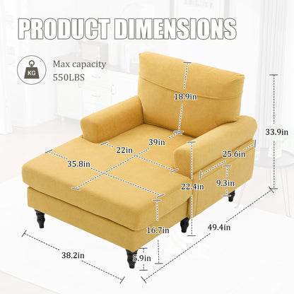 Mustard Yellow Chenille Recliner Sofa for Living Room Relaxation