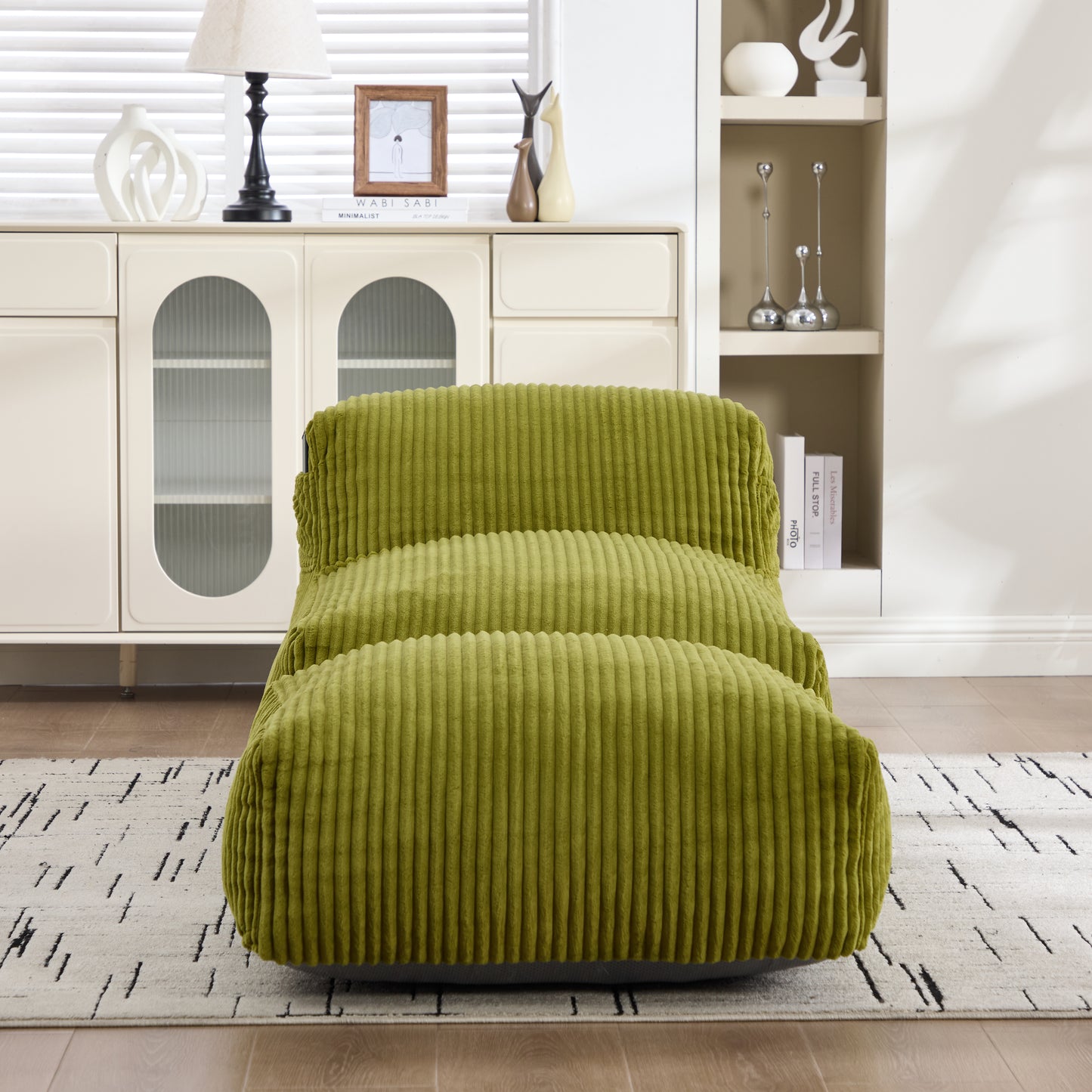 Olive Corduroy Bean Bag Chair - 1 Seat