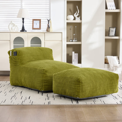 Olive Corduroy Bean Bag Chair - 1 Seat
