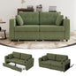 Sofas for Living Room, Couch Set,3 Seats Sofa, USB Charging,Wood Frame,Easy to Install,with Storage, Charging Station,Cup Holder,Modern Sectional Sofas for Living Room, Apartment,Chenille Fabric