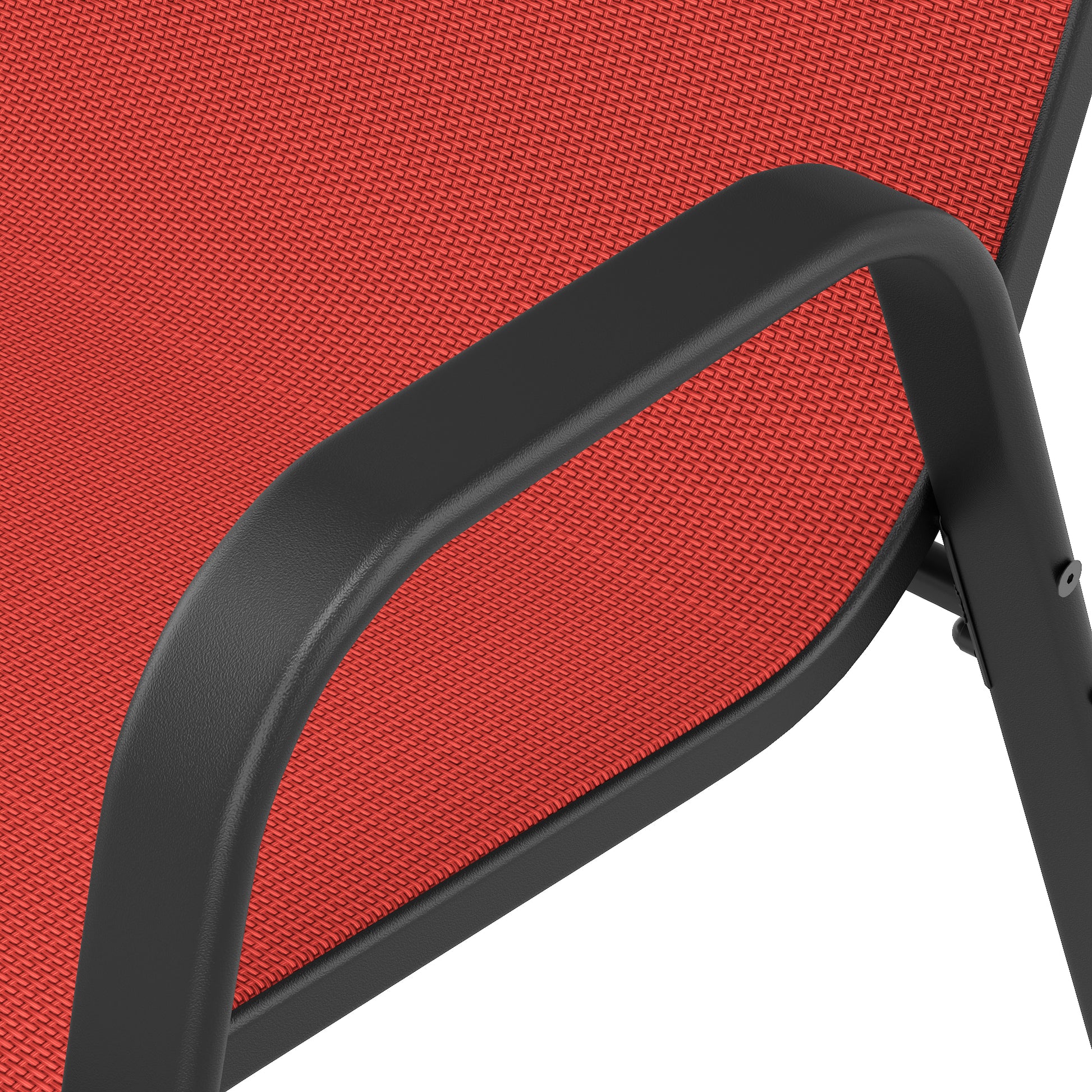 6-Piece Black+Red Outdoor Patio Seating Set - Rust Resistant Frame