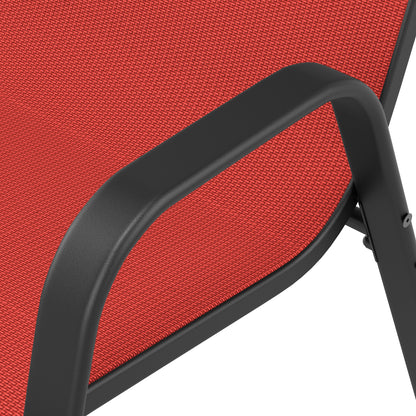 6-Piece Black+Red Outdoor Patio Seating Set - Rust Resistant Frame