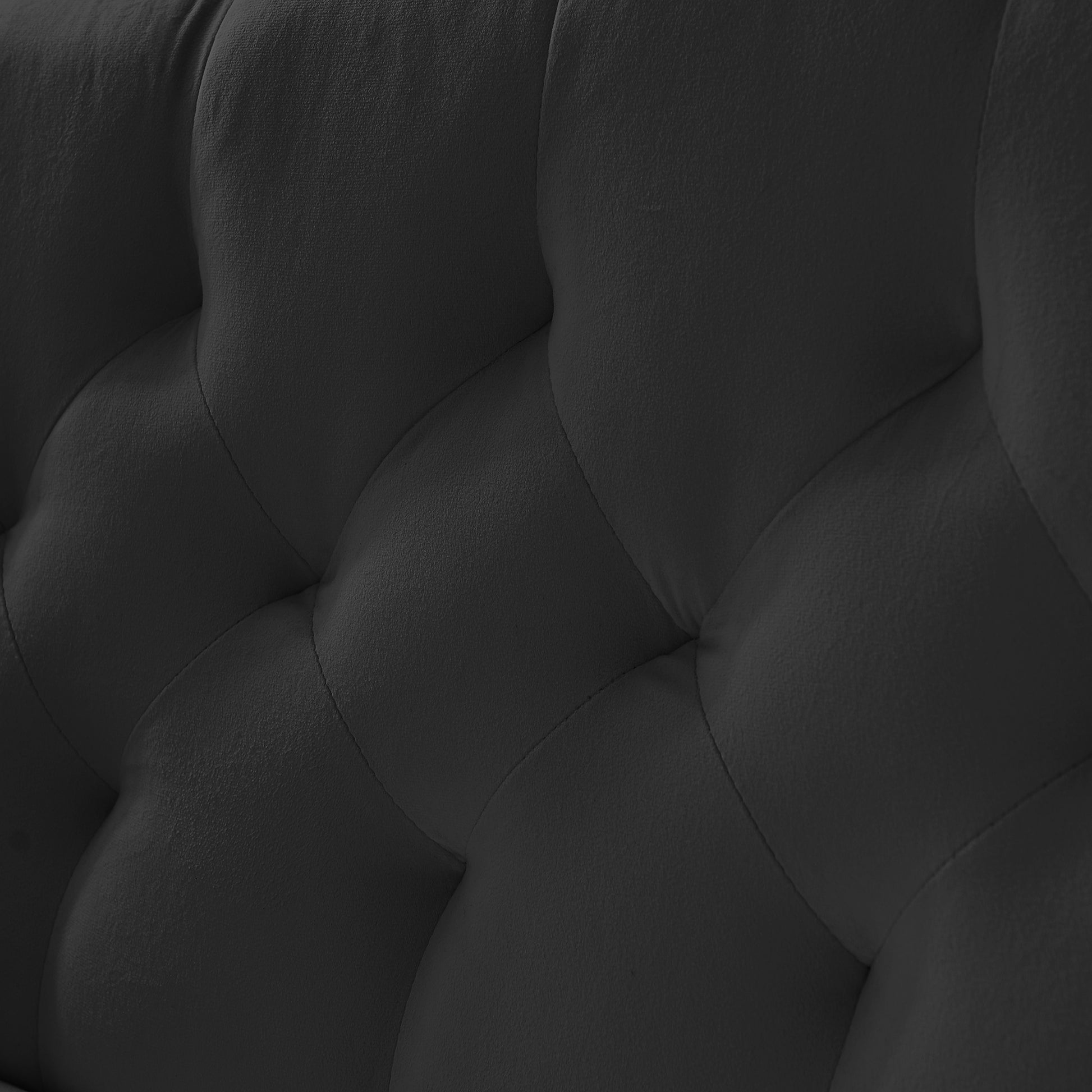 Black Velvet 2-Seat Sofa - Modern Bedroom Sofa for Living Room