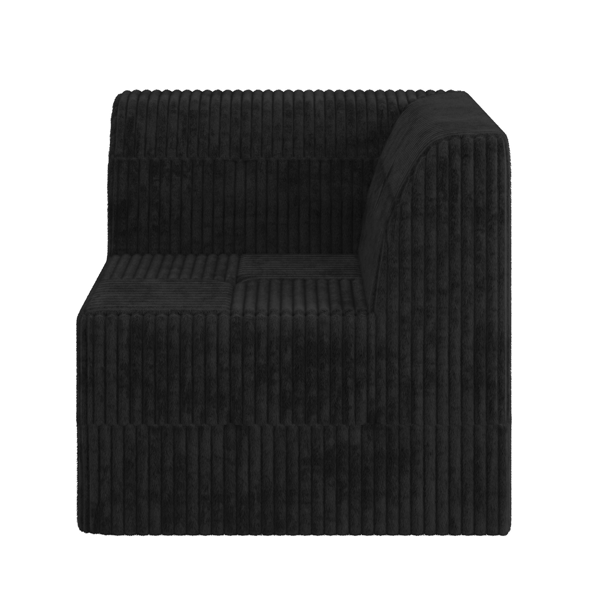 Black Foam Corner Sofa Module for Modern Living Room