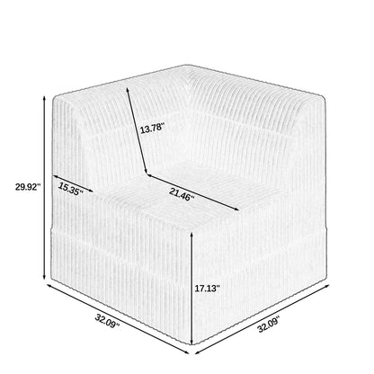 Black Foam Corner Sofa Module for Modern Living Room