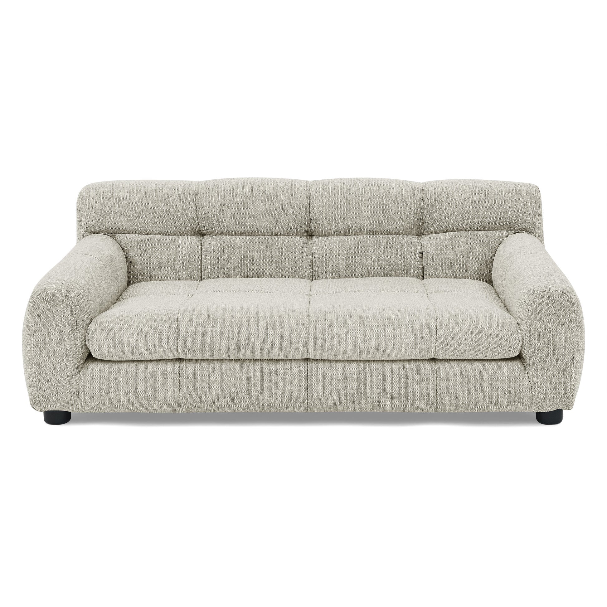 Soft Beige Foam Pet Sofa with Backrest & Armrests - Large Dog Bed