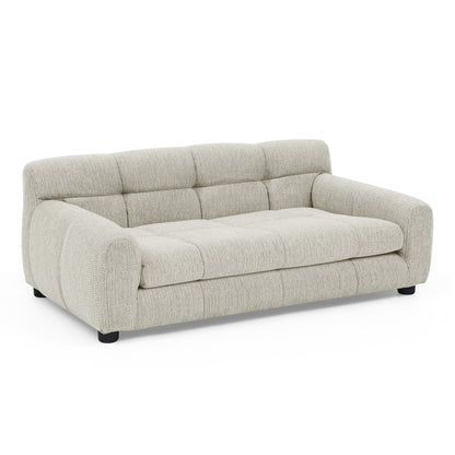 Soft Beige Foam Pet Sofa with Backrest & Armrests - Large Dog Bed