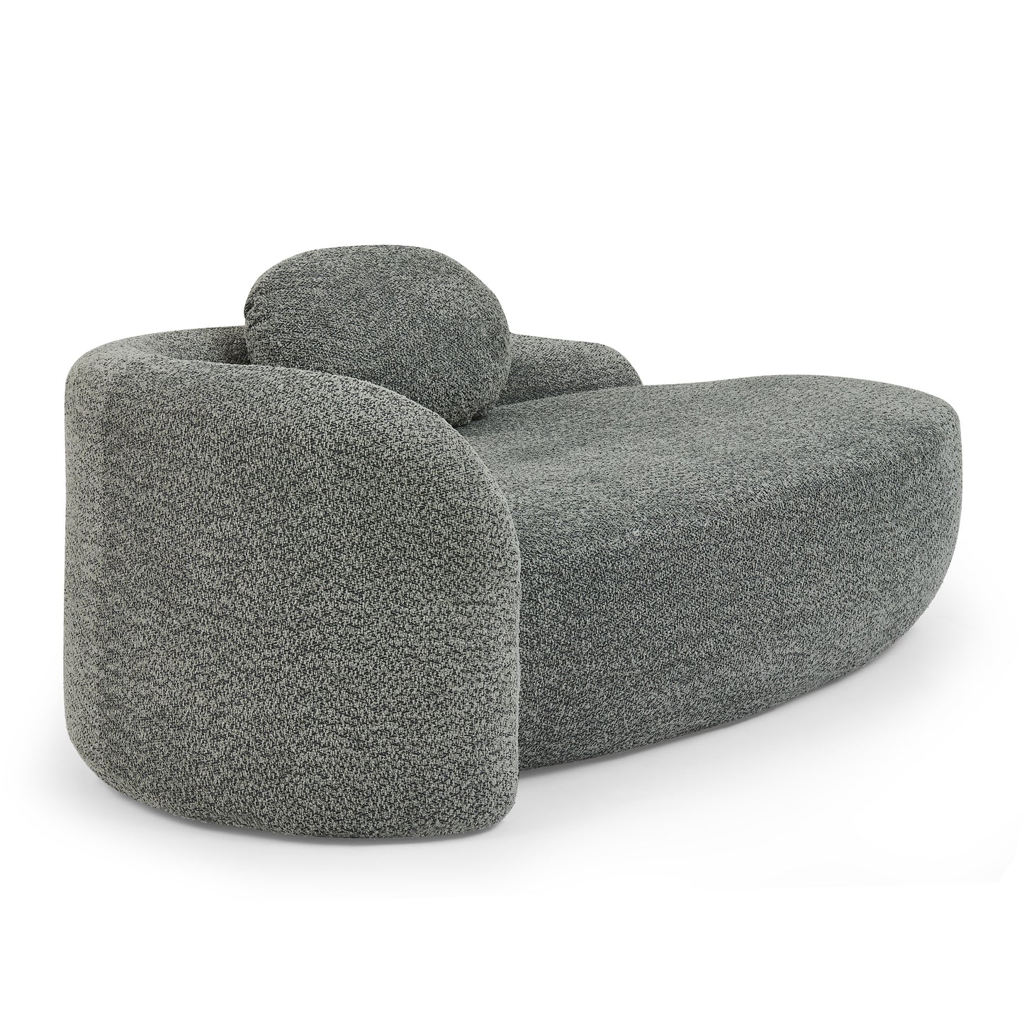 Dark Gray Oval Lazy Sofa Chair with Pillow - Compact Lounge for Bedroom