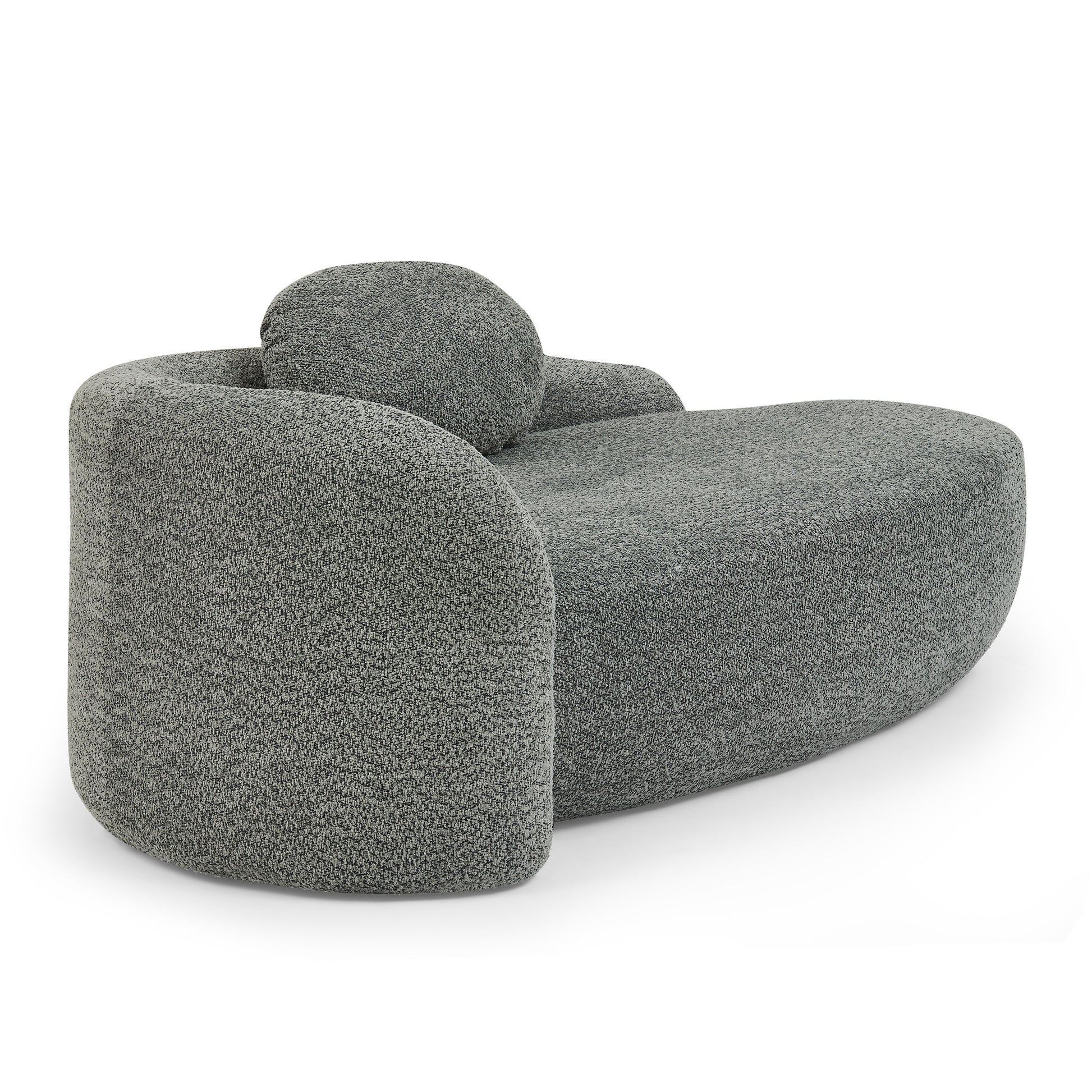 Dark Gray Oval Lazy Sofa Chair with Pillow - Compact Lounge for Bedroom