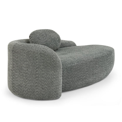Dark Gray Oval Lazy Sofa Chair with Pillow - Compact Lounge for Bedroom