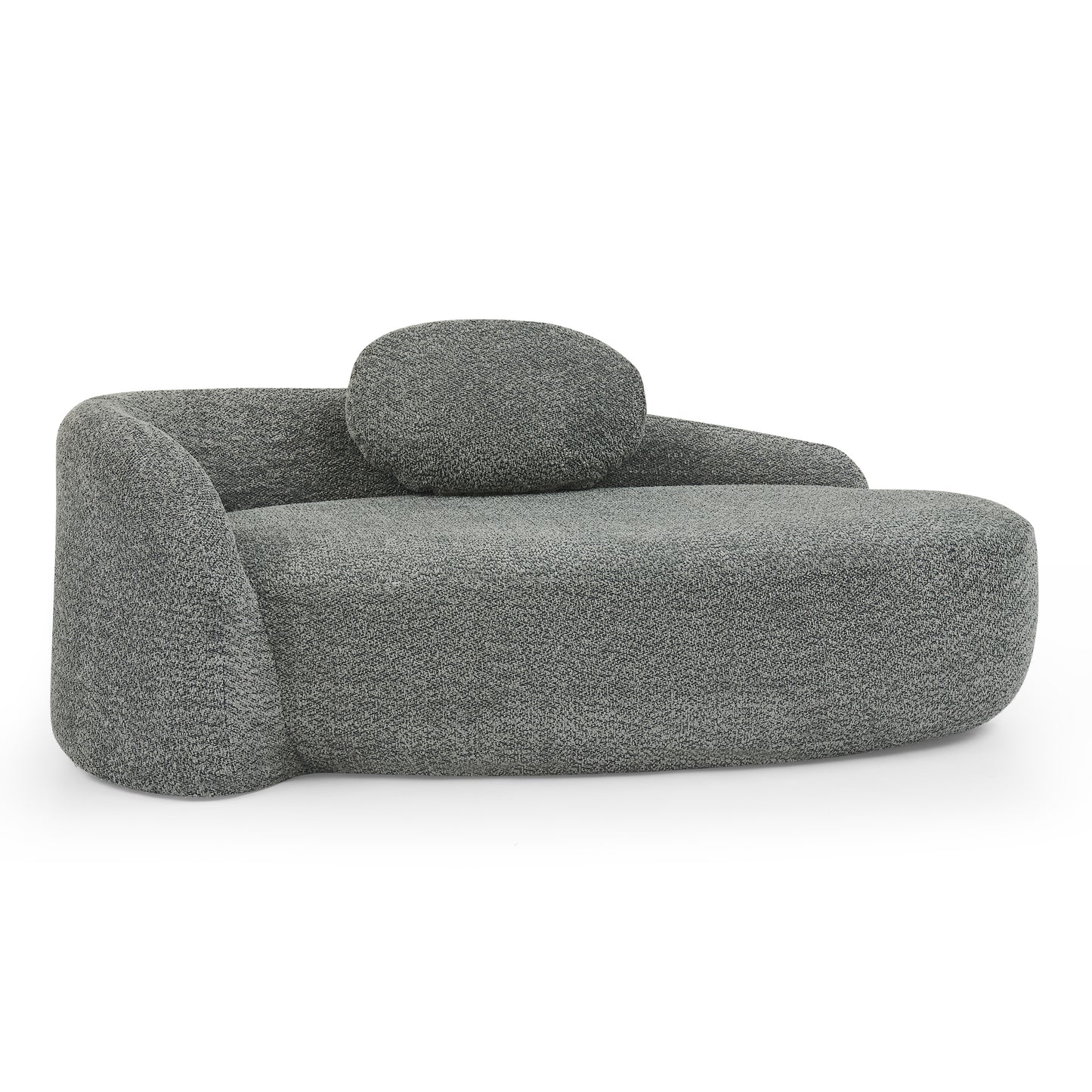 Dark Gray Oval Lazy Sofa Chair with Pillow - Compact Lounge for Bedroom