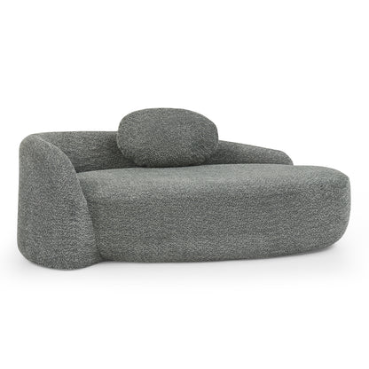 Dark Gray Oval Lazy Sofa Chair with Pillow - Compact Lounge for Bedroom