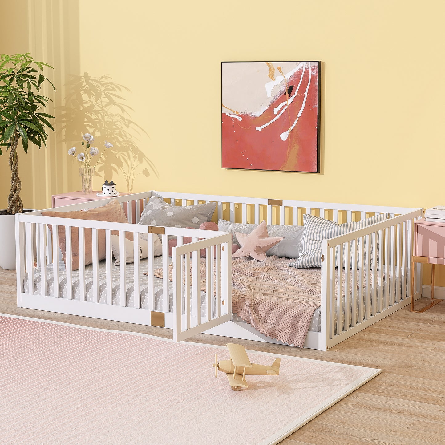 Full Size Rubber Wood Bed Frame White