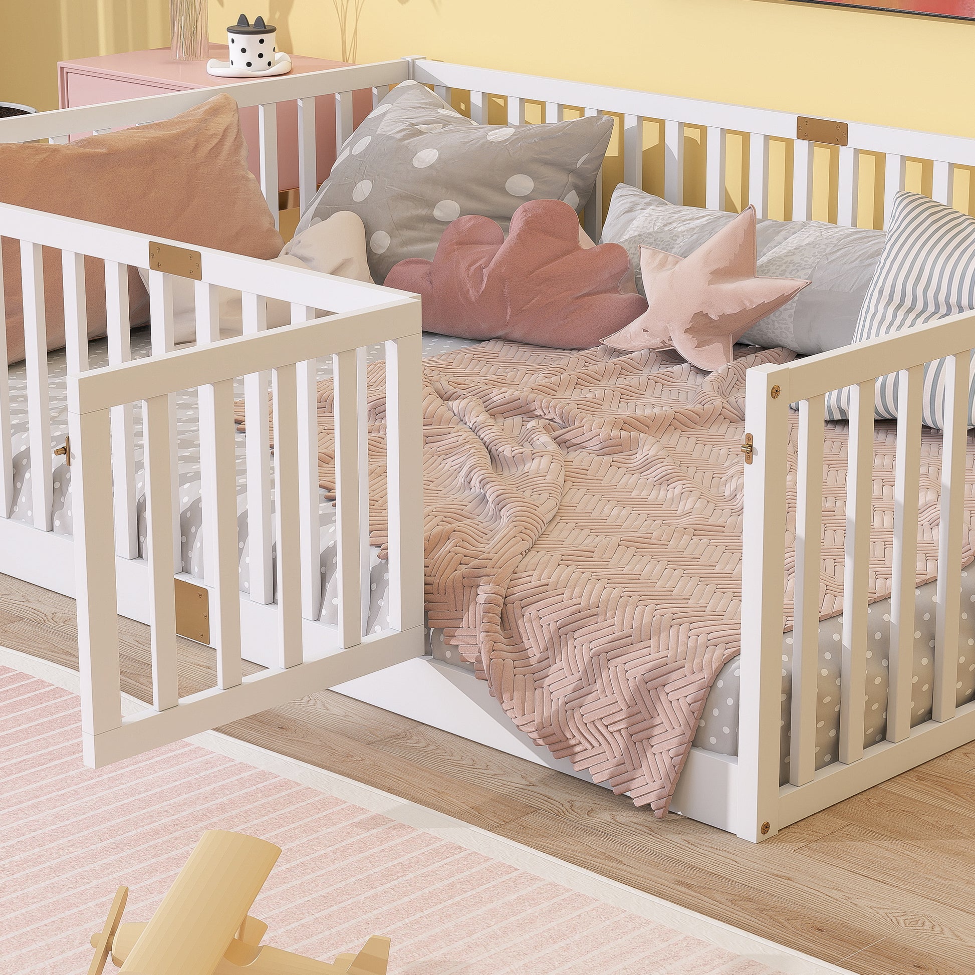 Full Size Rubber Wood Bed Frame White