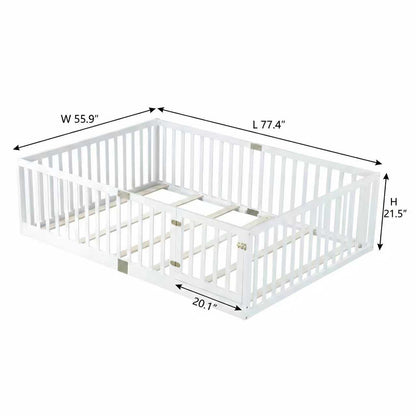 Full Size Rubber Wood Bed Frame White
