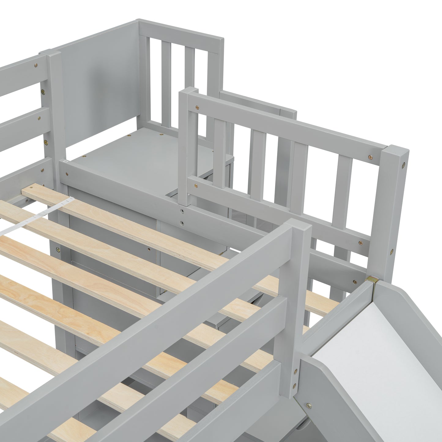 Pine Bunk Bed with Storage Staircase for Kids Room Sleep for Bedroom