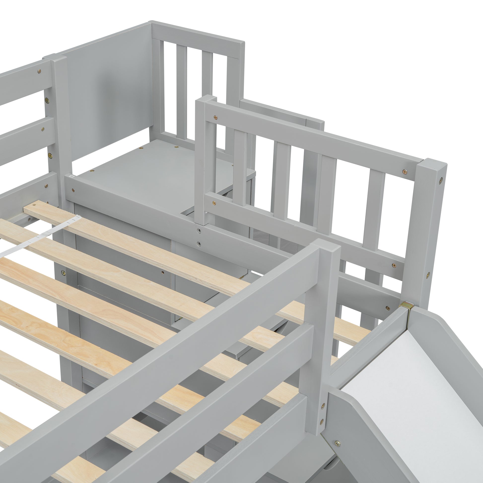 Pine Bunk Bed with Storage Staircase for Kids Room Sleep for Bedroom