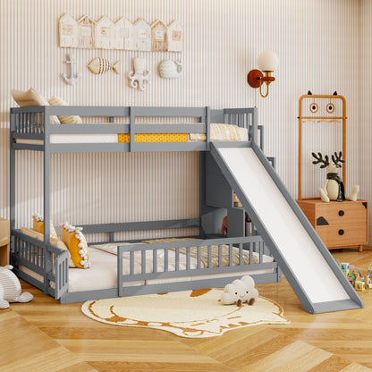 Pine Bunk Bed with Storage Staircase for Kids Room Sleep for Bedroom
