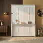 Queen Size Wood Vertical Murphy Bed, Space-Saving Hidden Wall Bed, Wall Bed Cabinet, with Desk, Gas Struts ,White (Old Sku W504S00216)