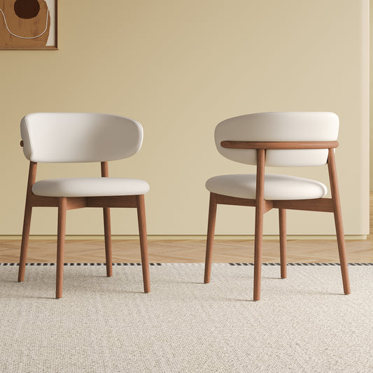 Mid-Century Modern wood feet Dining Chair (Set of 2) – Stylish Wooden Chairs for Dining Room, Kitchen, or Living Room, Comfortable & Durable, Easy to Assemble (old sku W509P316122)