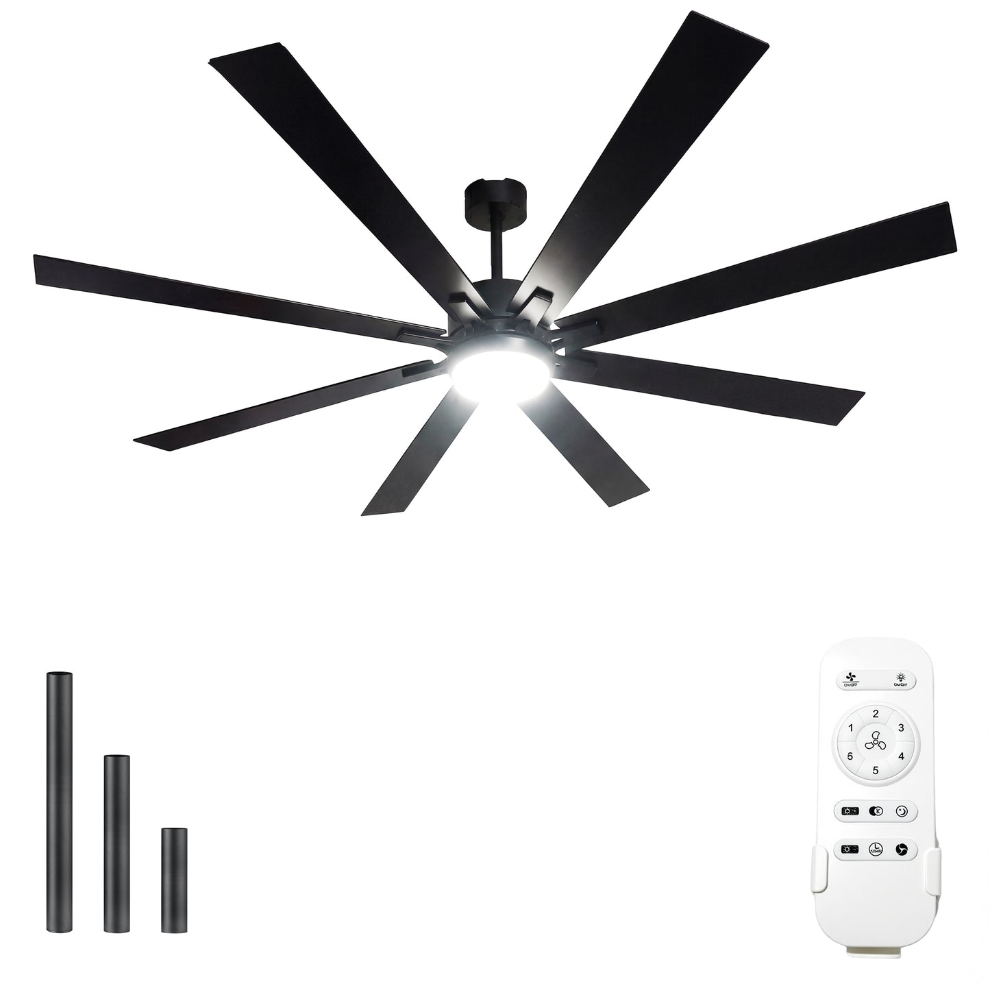 72 Inch Smart Modern Ceiling Fan with Light for Small Bedrooms
