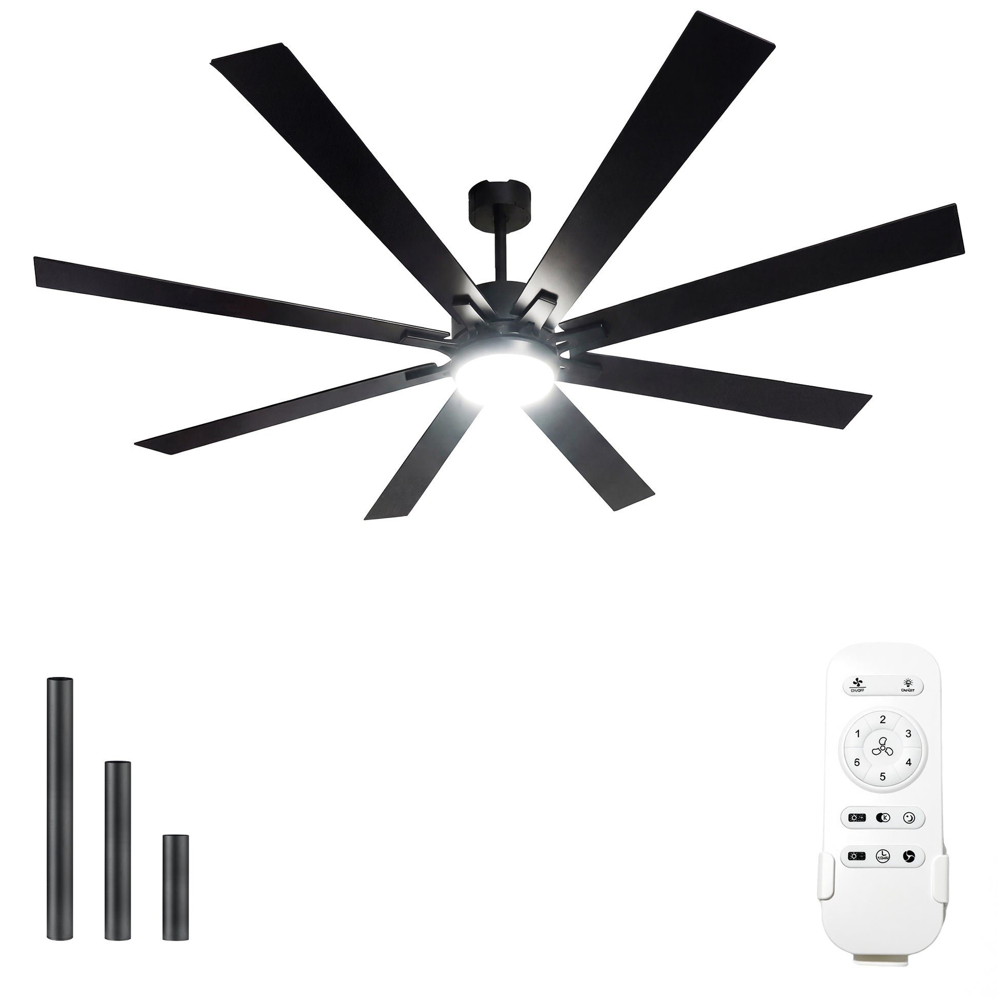72 Inch Smart Modern Ceiling Fan with Light for Small Bedrooms