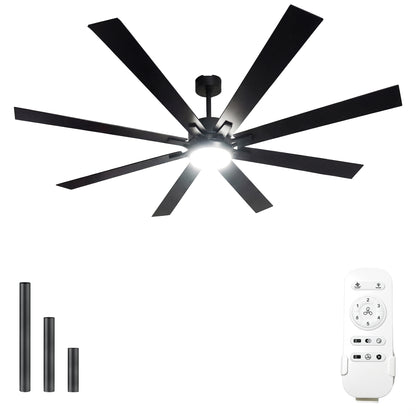 72 Inch Smart Modern Ceiling Fan with Light for Small Bedrooms