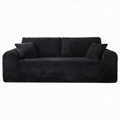 Black 3 Seat Foam+Spring Sofa for Living Room or Guest Area