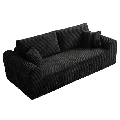 Black 3 Seat Foam+Spring Sofa for Living Room or Guest Area