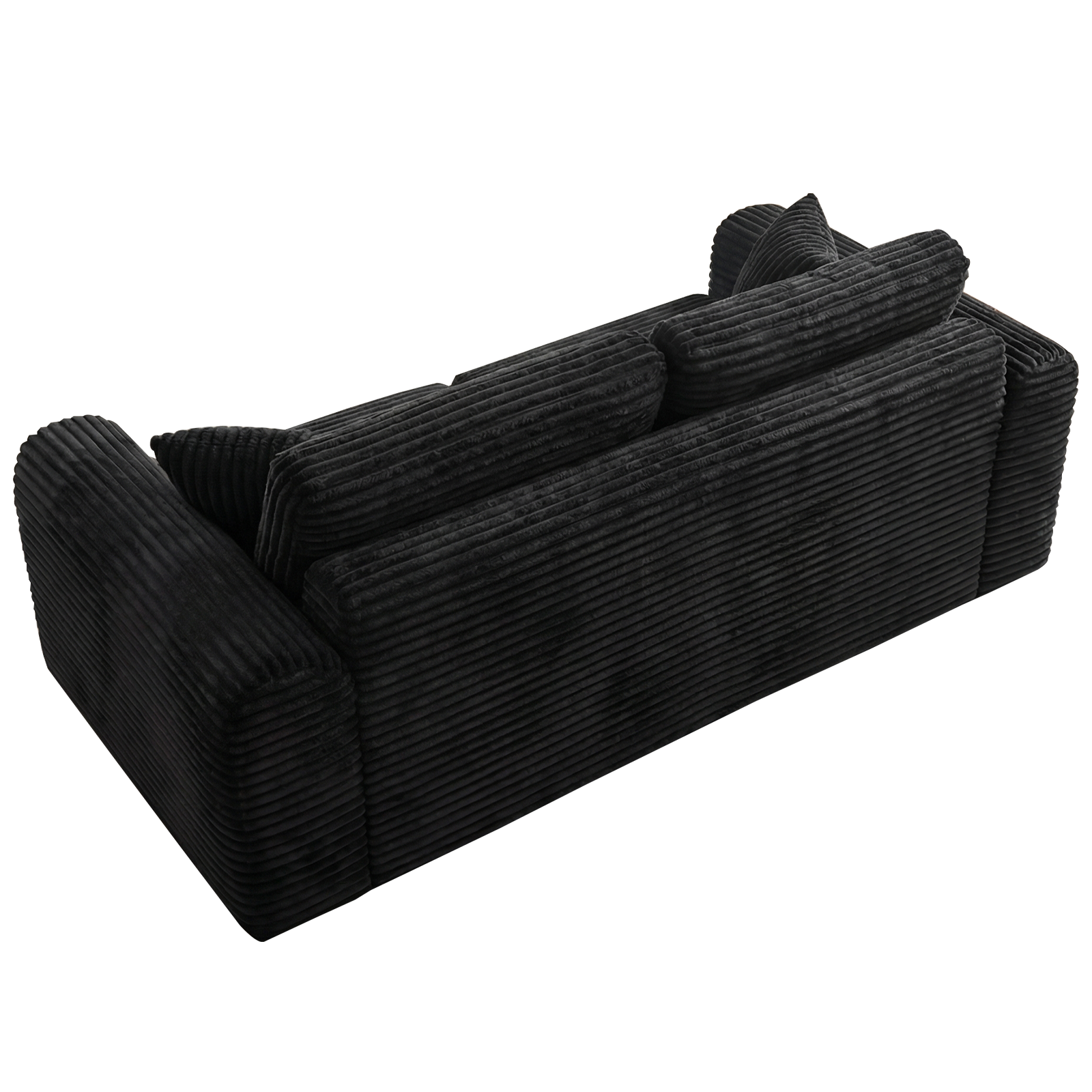 Black 3 Seat Foam+Spring Sofa for Living Room or Guest Area