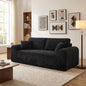 3 Seater Couch, Corduroy Boneless Couches for Living Room,26.4" Cloud Couch with Deep Seat,Comfy Floor Sofa with 2 Pillows,Upholstered Floor Sofa in A Box
