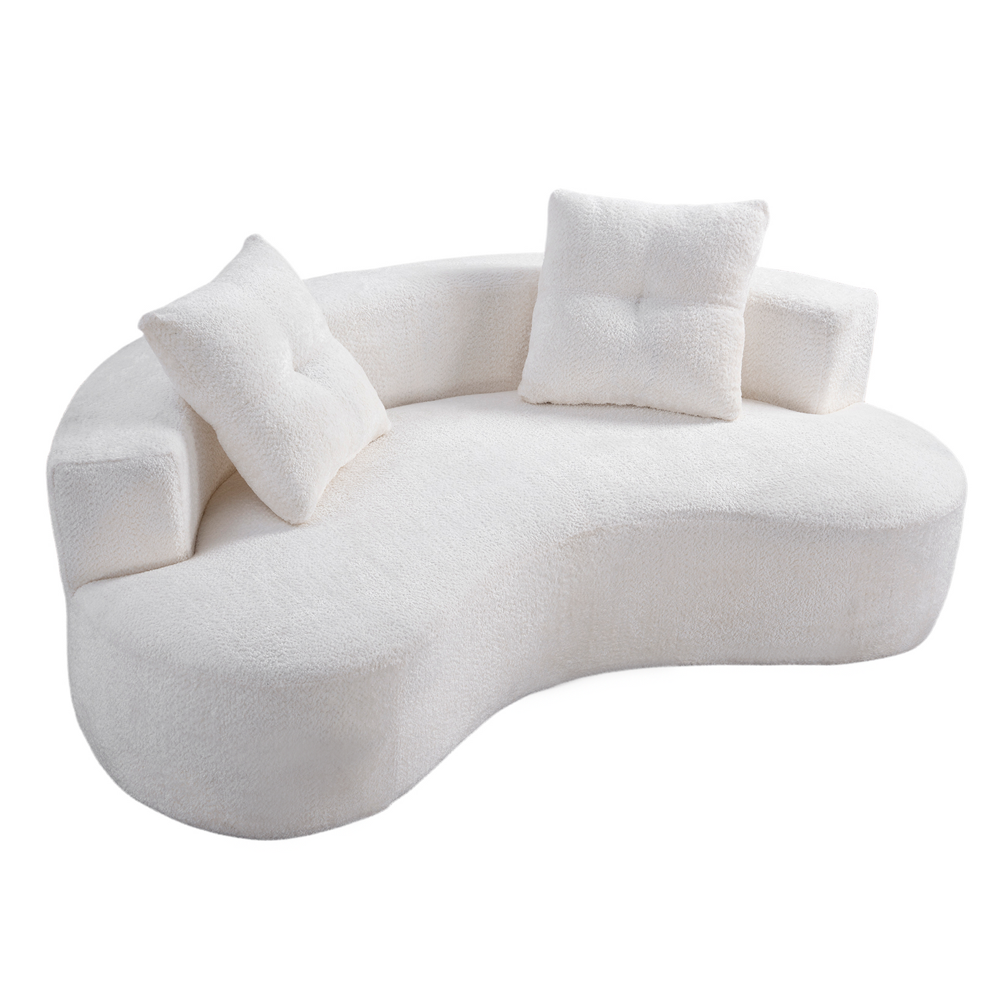 3 Seat Cream White Foam Spring Sofa - 79.5" Cloud Sofa for Living Room