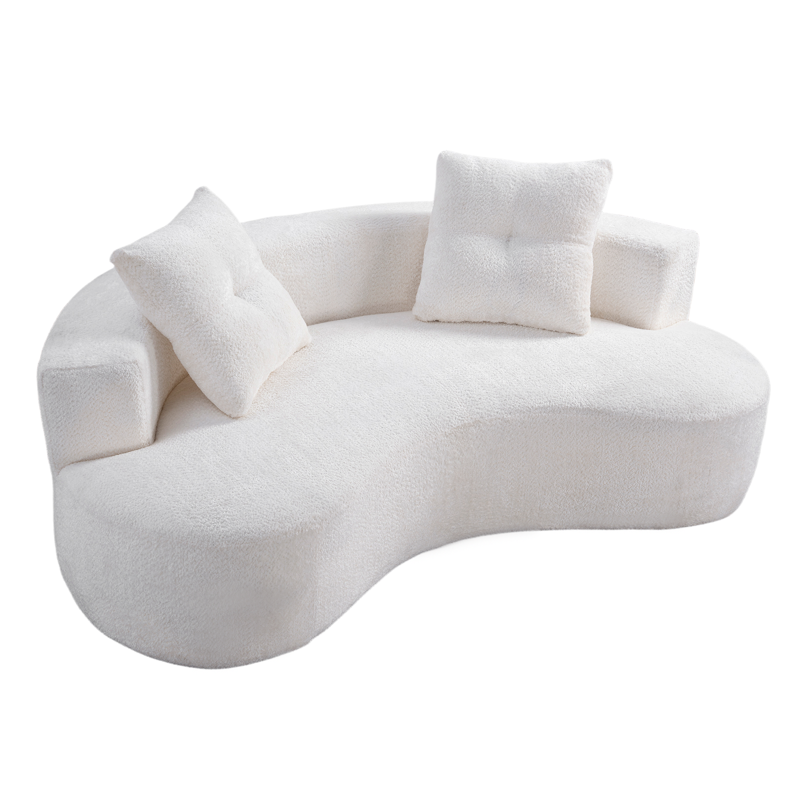 3 Seat Cream White Foam Spring Sofa - 79.5" Cloud Sofa for Living Room