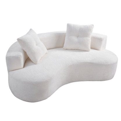 3 Seat Cream White Foam Spring Sofa - 79.5" Cloud Sofa for Living Room