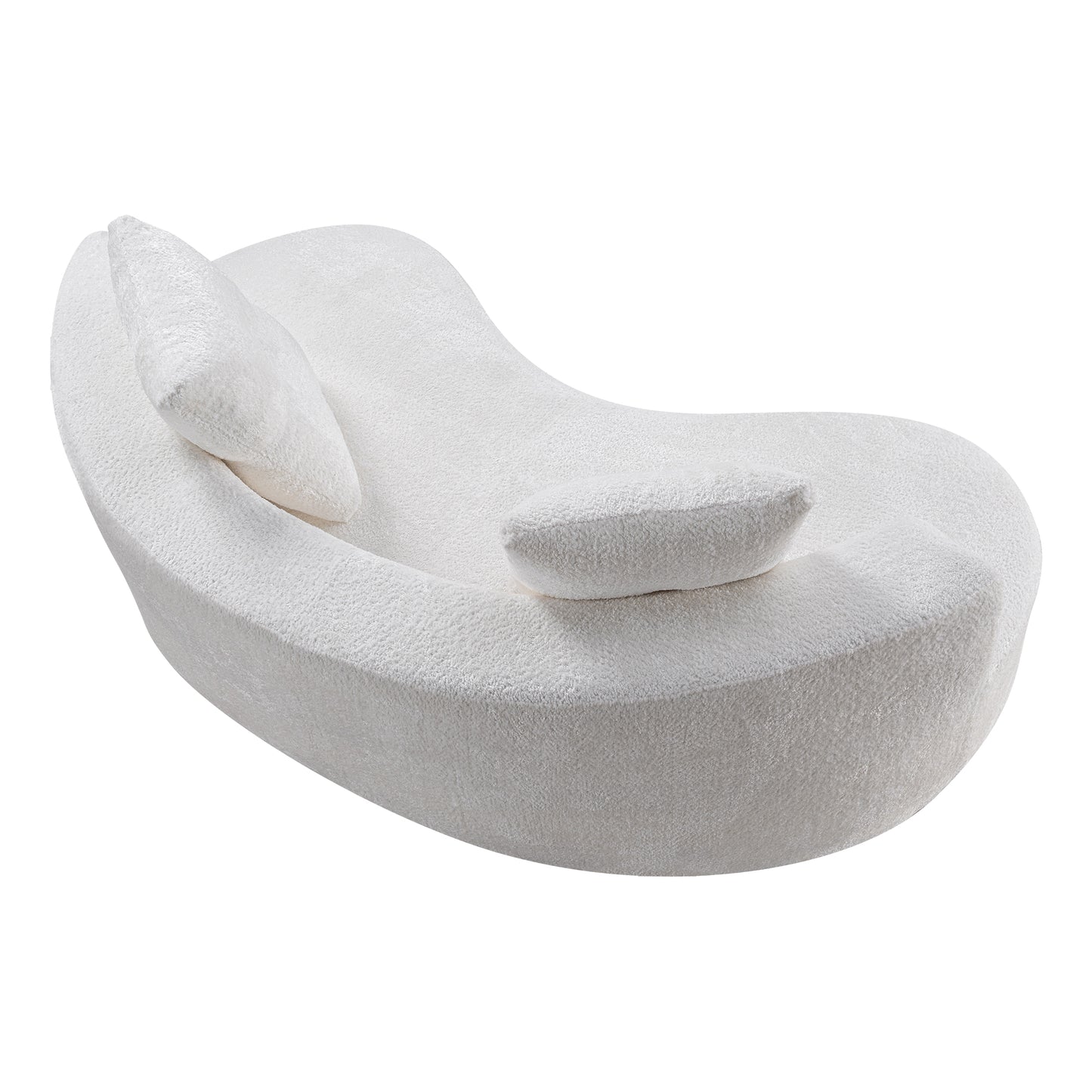 3 Seat Cream White Foam Spring Sofa - 79.5" Cloud Sofa for Living Room