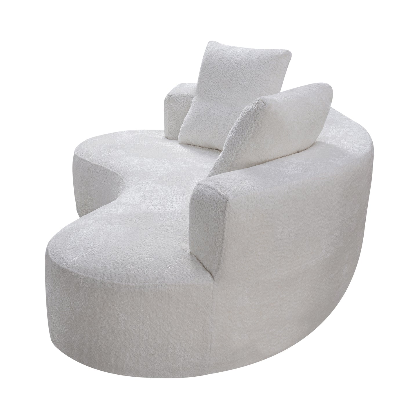 3 Seat Cream White Foam Spring Sofa - 79.5" Cloud Sofa for Living Room