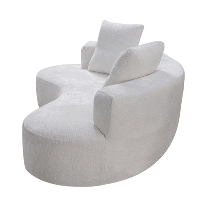 3 Seat Cream White Foam Spring Sofa - 79.5" Cloud Sofa for Living Room