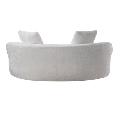 3 Seat Cream White Foam Spring Sofa - 79.5" Cloud Sofa for Living Room
