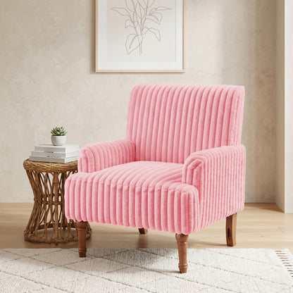 Mid-Century Pink Corduroy Sofa - Soft Comfort, Solid Wood Legs