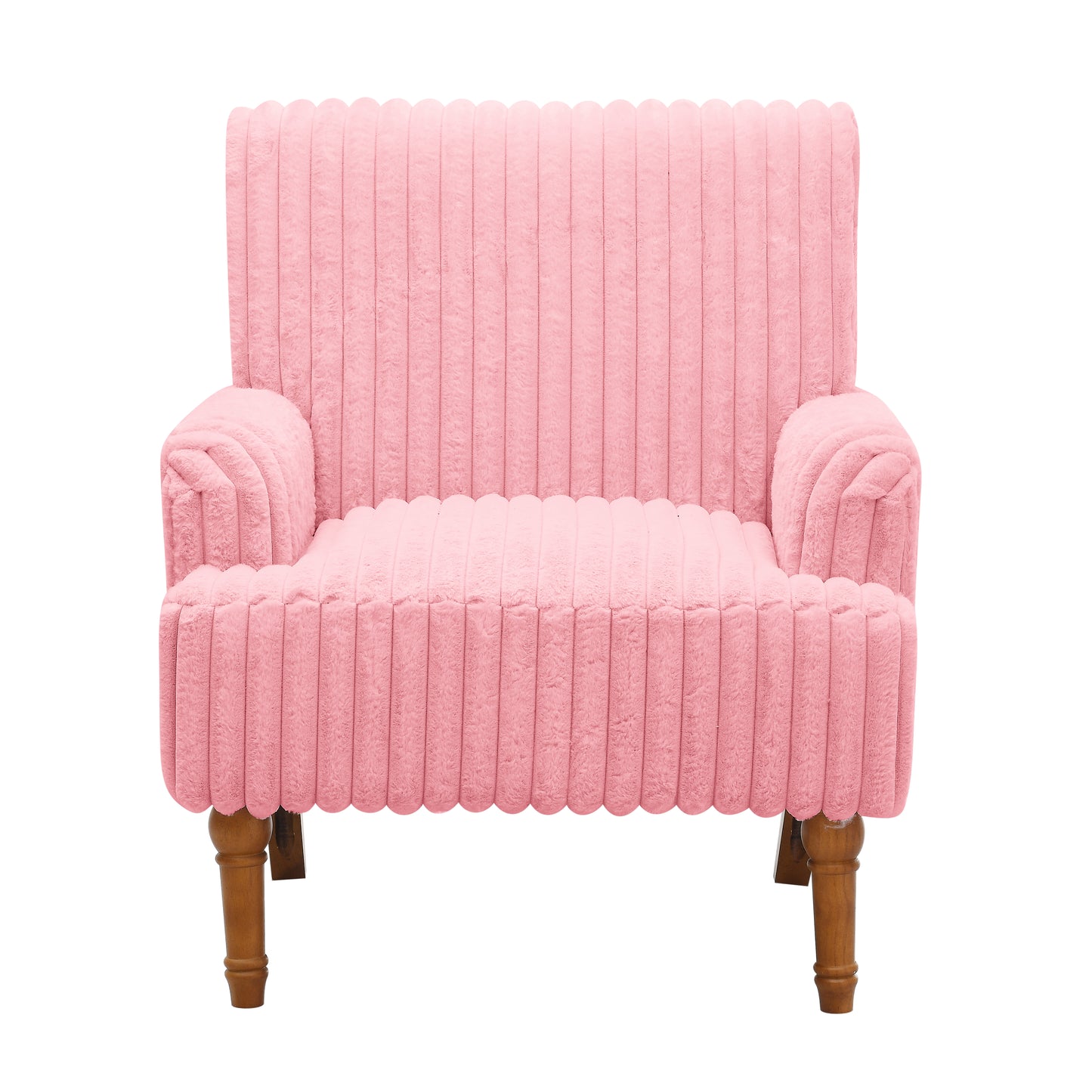 Mid-Century Pink Corduroy Sofa - Soft Comfort, Solid Wood Legs