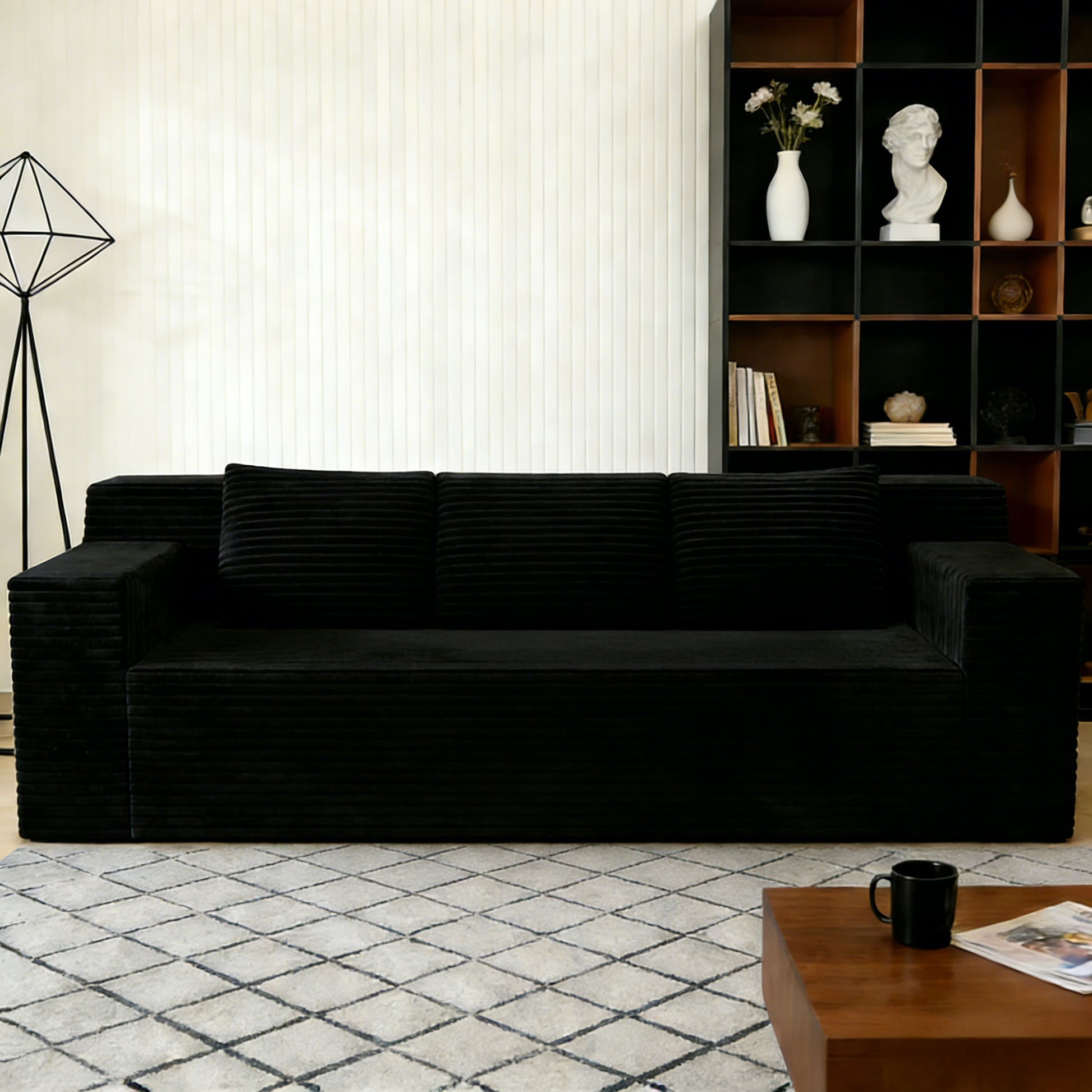 71" 3Setaser Sofa,Corduroy Fabric,Deep Seat Couches,Comfy Loveseat Sofa,No Assembly,1pcs for Living room, Bedroom,Conference room ,Apartment