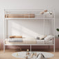 Bunk Bed with Ladder and high Guardrail, Able to Split, Metal Bunk Bed, Storage Space, Noise Free,Twin Over Twin Size,White