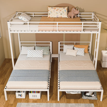 Twin Size Metal Bunk Bed Frame - 3 Bunk Beds for Bedroom