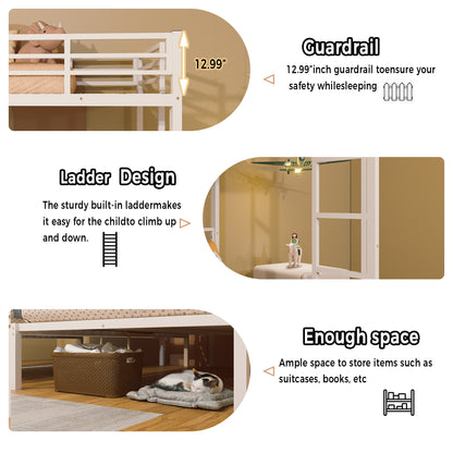 Twin Size Metal Bunk Bed Frame - 3 Bunk Beds for Bedroom