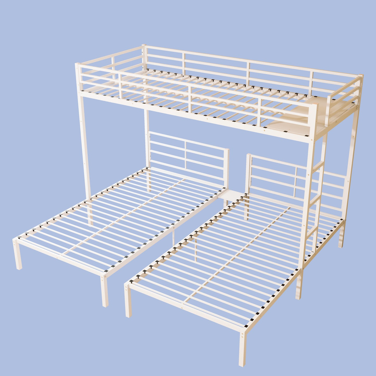Twin Size Metal Bunk Bed Frame - 3 Bunk Beds for Bedroom