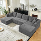 Modular Sectional Couches for Living Room, Deep Seat Compression Sofa with High-Density Memory Foam, Boneless Upholstered Couch, No Assembly Required Grey
