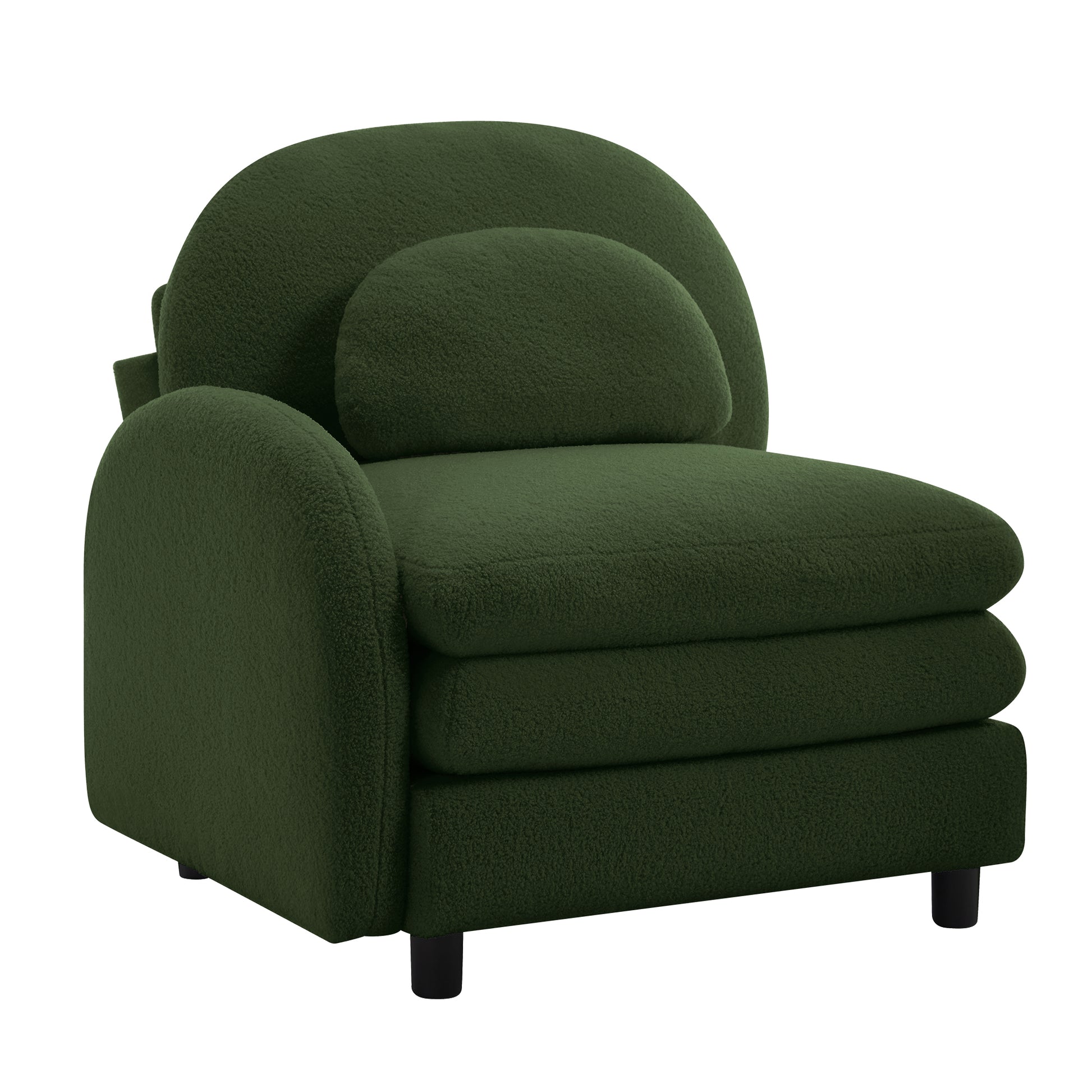 Vitoria Curved Sofa LSF Teddy Fabric W/Pillow -Green
