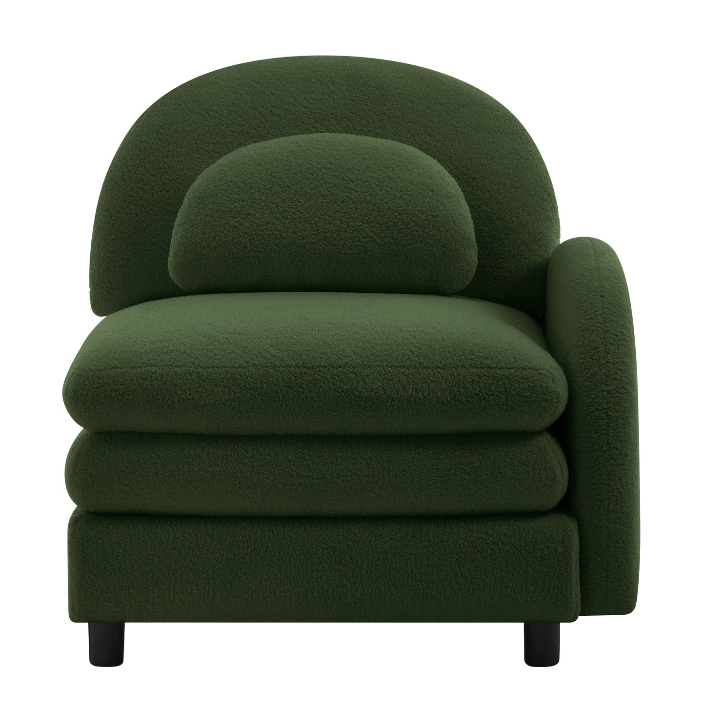 Vitoria Curved Sofa RSF Teddy Fabric W/Pillow -Green