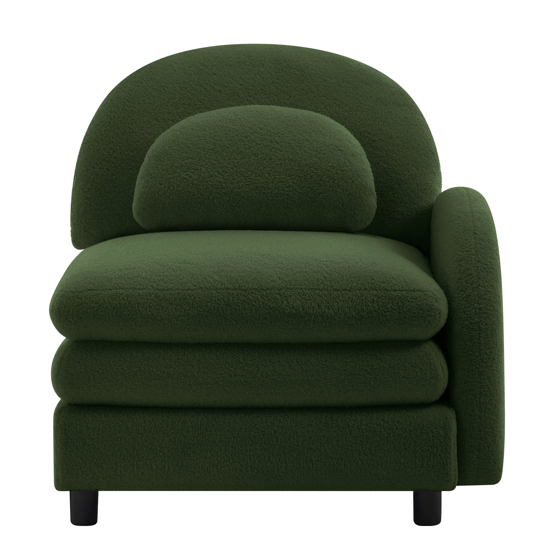 Vitoria Curved Sofa RSF Teddy Fabric W/Pillow -Green
