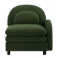 Vitoria Curved Sofa RSF Teddy Fabric W/Pillow -Green